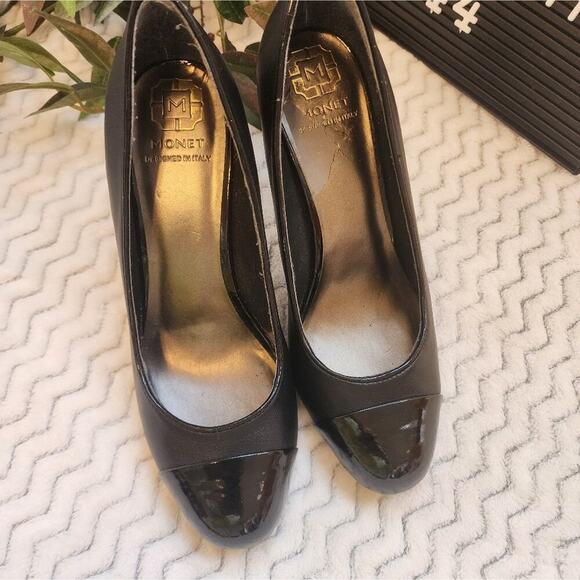 MONET PATENT LEATHER BLACK HEELS SIZE 8 - Picture 3 of 9